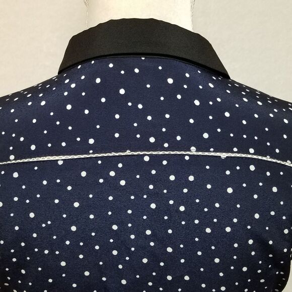 JASON Wu for Target Blue Polka Dot Sleeveless Collared Pleated Shift Mini Dress - Picture 10 of 12